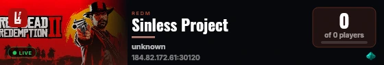 Sinless Project live status badge