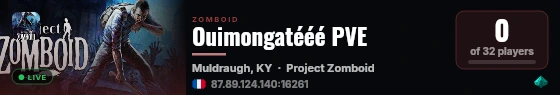 Ouimongatééé PVE live status badge
