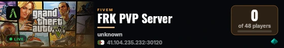 FRK PVP Server live status badge