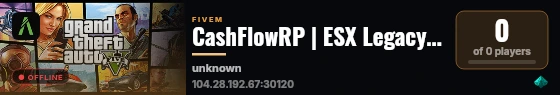 CashFlowRP | ESX Legacy Server live status badge