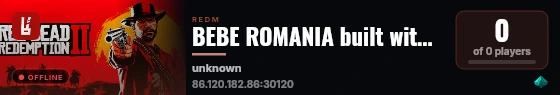 BEBE ROMANIA built with RedM Basic Server! live status badge