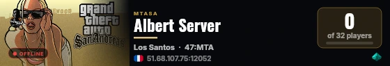 Albert Server live status badge