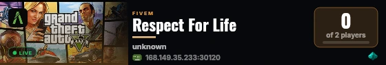 Respect For Life  live status badge