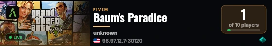 Baum's Paradice live status badge