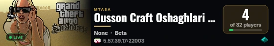 Ousson Craft Oshaghlari dar MTA live status badge
