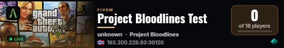 Project Bloodlines Test live status badge