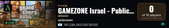 GAMEZONE Israel - Public RolePlay live status badge