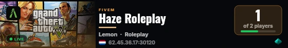 Haze Roleplay live status badge