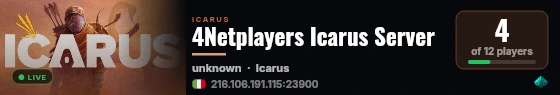 4Netplayers Icarus Server live status badge