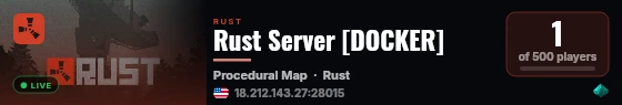 Rust Server [DOCKER] live status badge