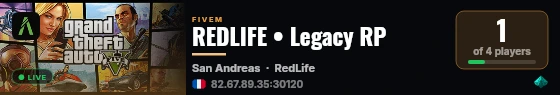 REDLIFE • Legacy RP live status badge