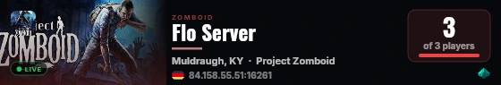 Flo Server live status badge