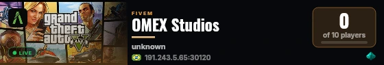 OMEX Studios live status badge