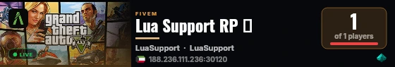 Lua Support RP ♪ live status badge
