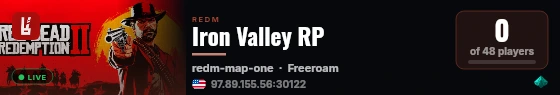 Iron Valley RP live status badge