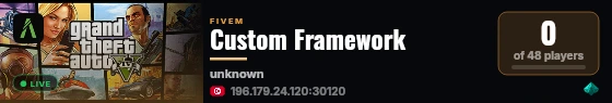 Custom Framework live status badge