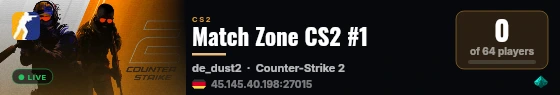 Match Zone CS2 #1 live status badge