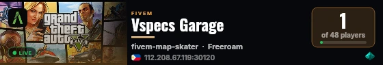 Vspecs Garage live status badge