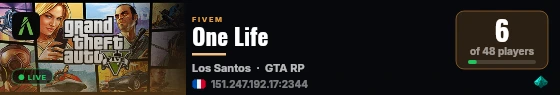 One Life live status badge