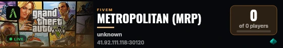 METROPOLITAN (MRP) live status badge