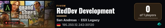 RedDev Development live status badge
