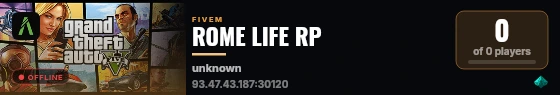ROME LIFE RP live status badge
