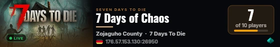 7 Days of Chaos live status badge
