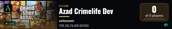 Azad Crimelife Dev live status badge