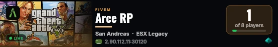 Arce RP live status badge