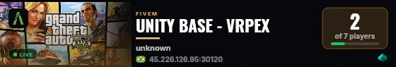 UNITY BASE - VRPEX live status badge
