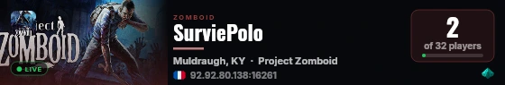 SurviePolo live status badge
