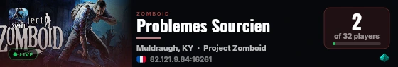 Problemes Sourcien live status badge