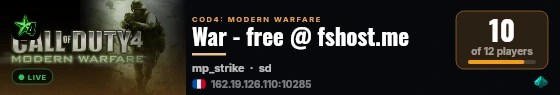 War - free @ fshost.me live status badge
