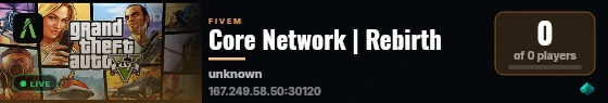 Core Network | Rebirth live status badge