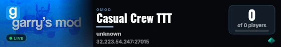 Casual Crew TTT live status badge