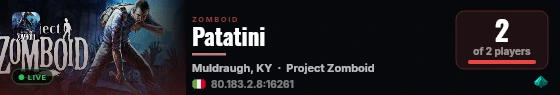 Patatini live status badge