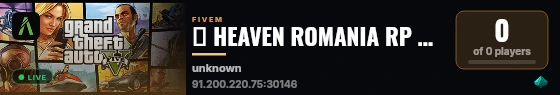 🔥 HEAVEN ROMANIA RP VIP FREE | SISTEME UNICE | Case Custom |100.000.000M de inceput live status badge