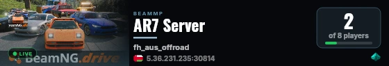 AR7 Server live status badge