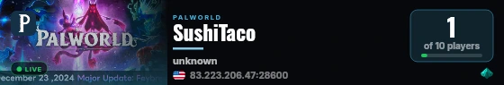 SushiTaco live status badge
