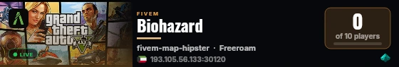 Biohazard live status badge