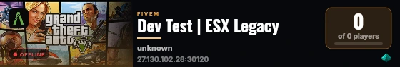 Dev Test | ESX Legacy live status badge