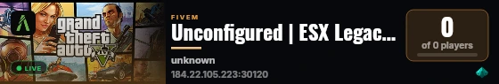 Unconfigured | ESX Legacy Server live status badge