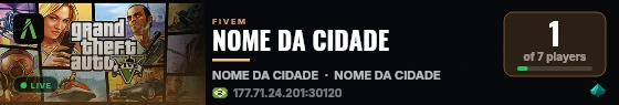 NOME DA CIDADE live status badge