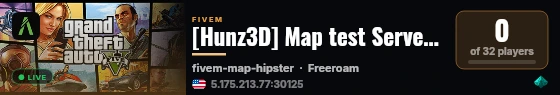 [Hunz3D] Map test Server / Showcase Server live status badge