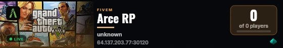 Arce RP live status badge