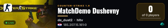 MatchDemo Dushevny live status badge