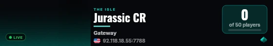 Jurassic CR live status badge