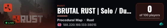 BRUTAL RUST | Solo / Duo | Vanilla | Semanal live status badge