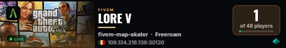 LORE V live status badge