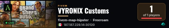 VYRONIX Customs live status badge
